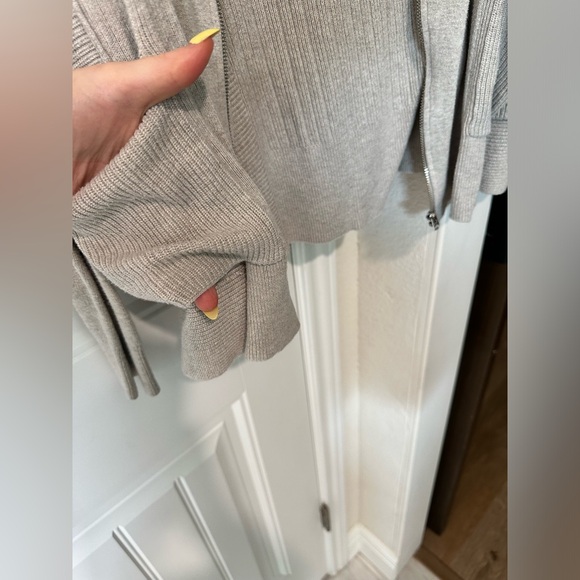 A&F long Cardigan zip up Abercrombie and fitch beige medium - Picture 4 of 5